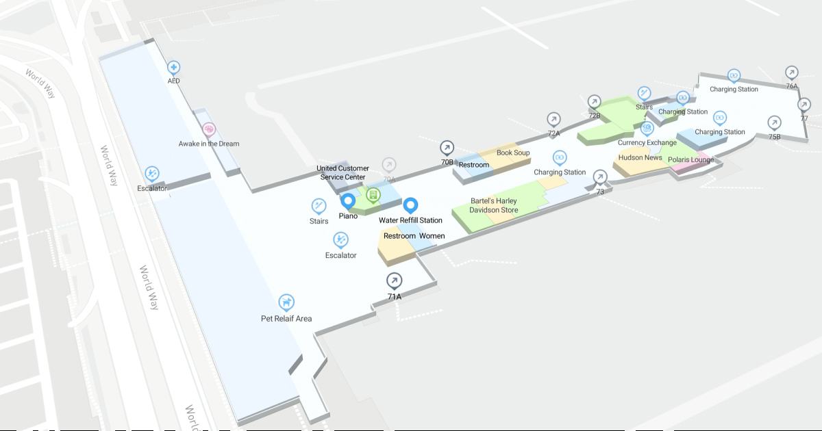 Los Angeles International Airport Terminal 7 Map