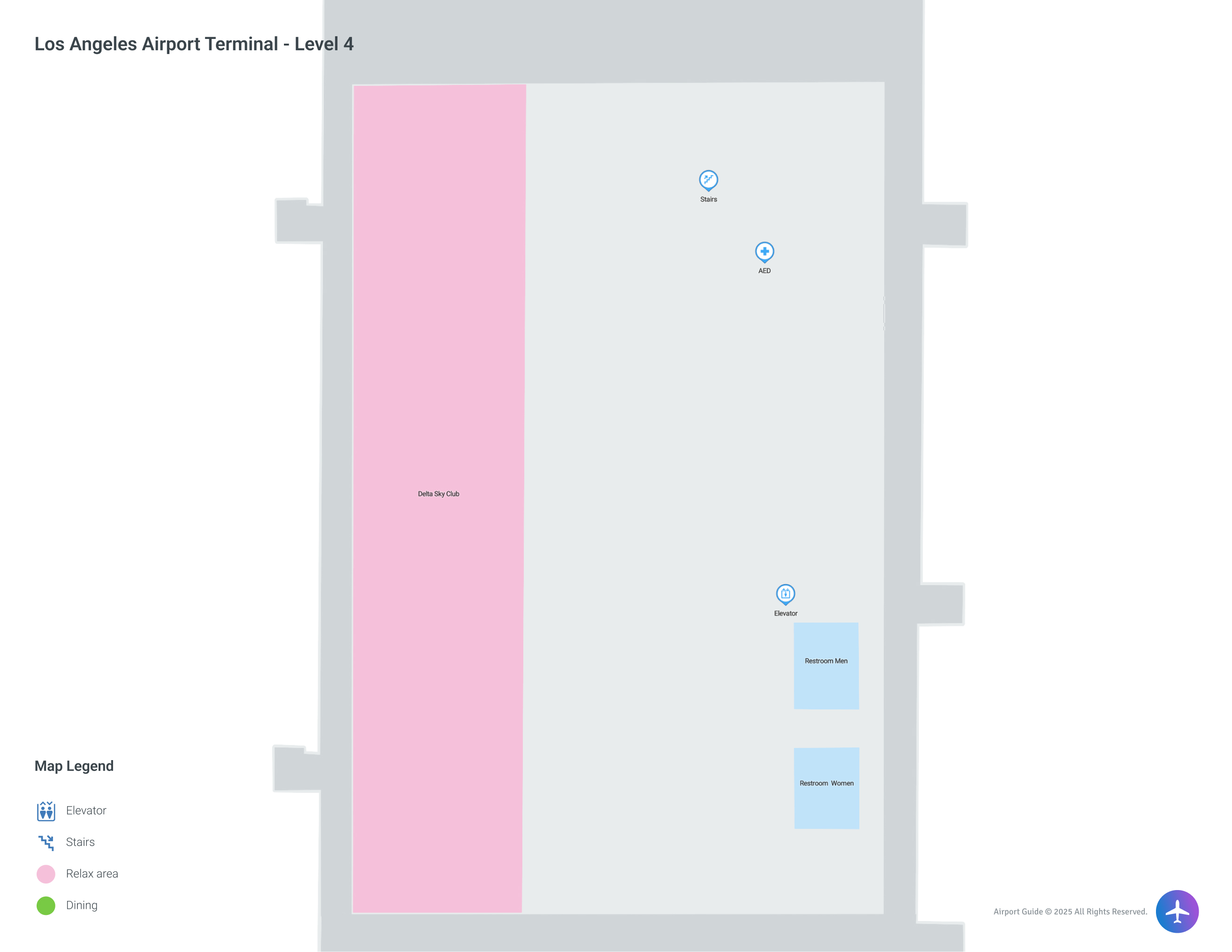 LAX Terminal 2 / Level 4 Map