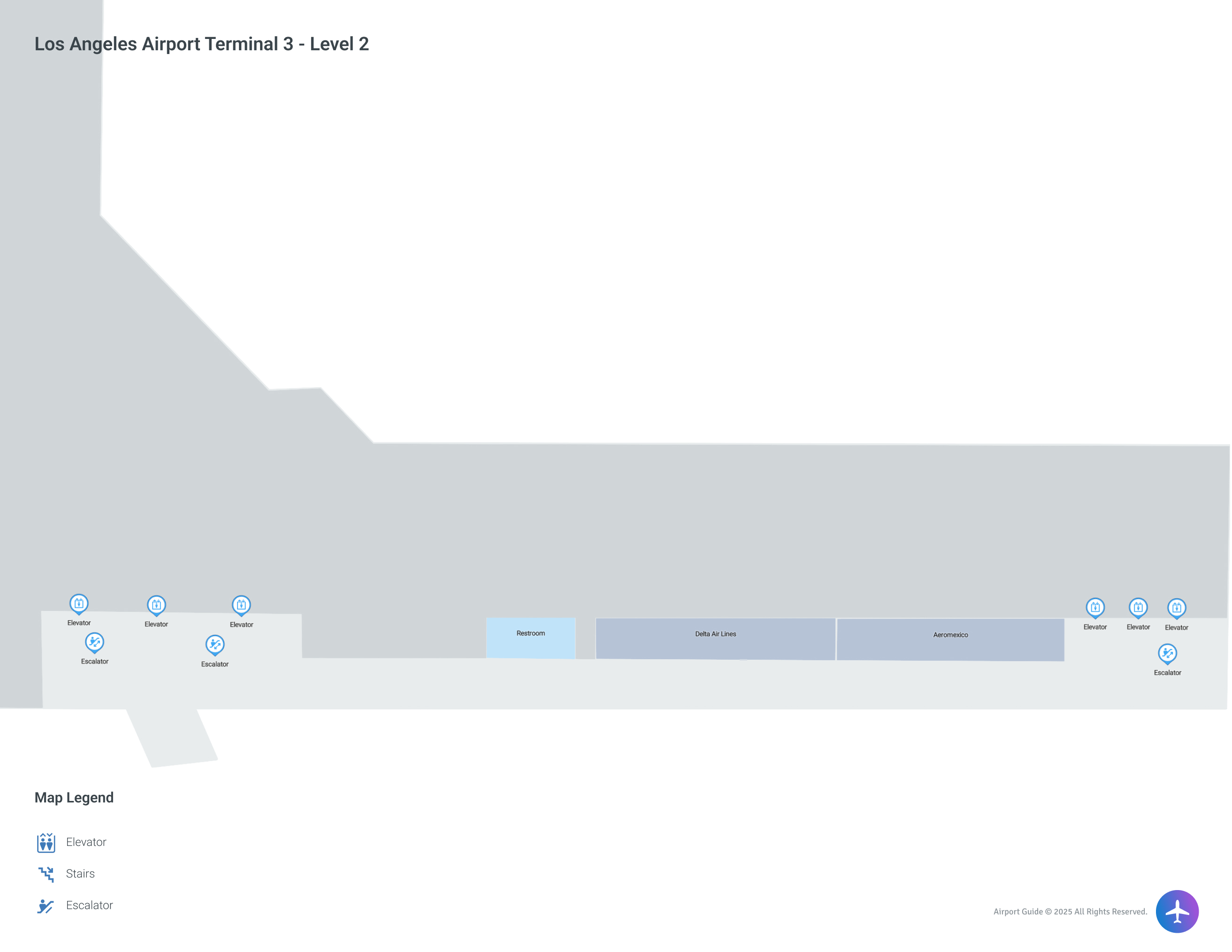 LAX Terminal 3 / Level 2 Map