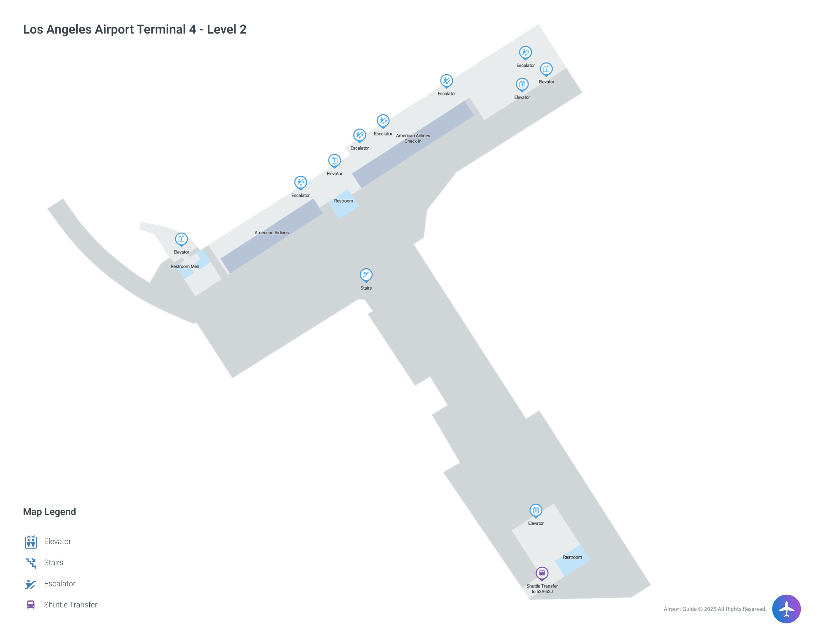LAX Terminal 4 / Level 2 Map