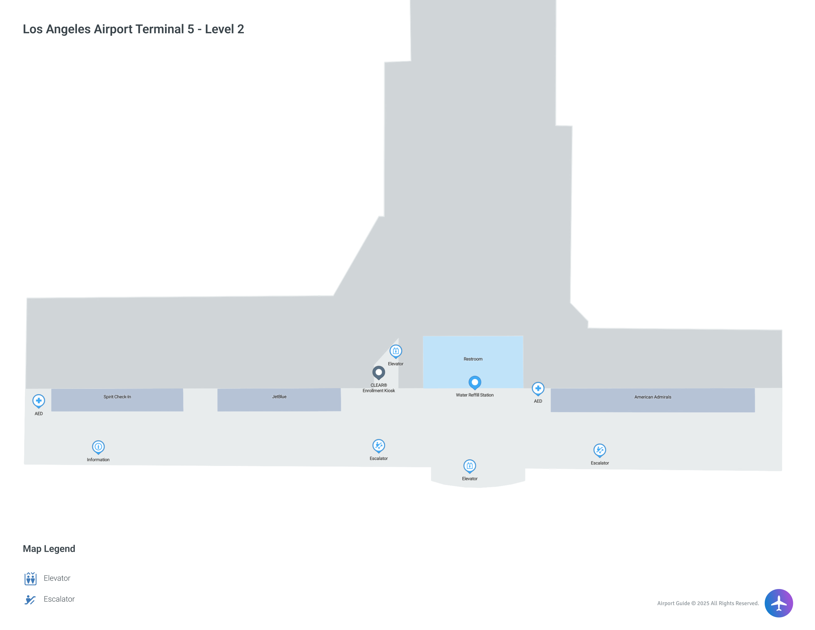 LAX Terminal 5 / Level 2 Map