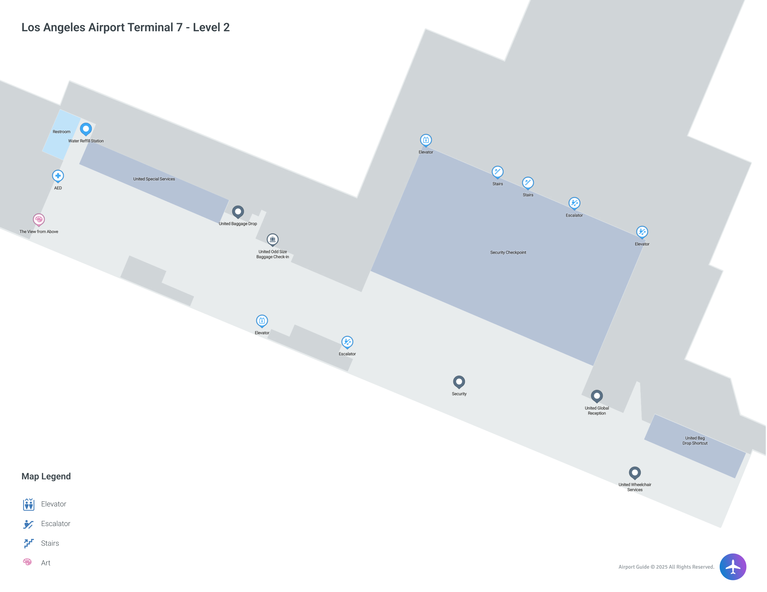 LAX Terminal 7 / Level 2 Map