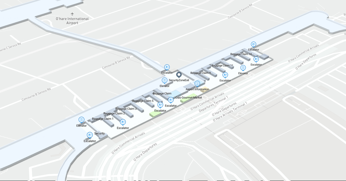 Chicago O'Hare International Airport Terminal 1 Map