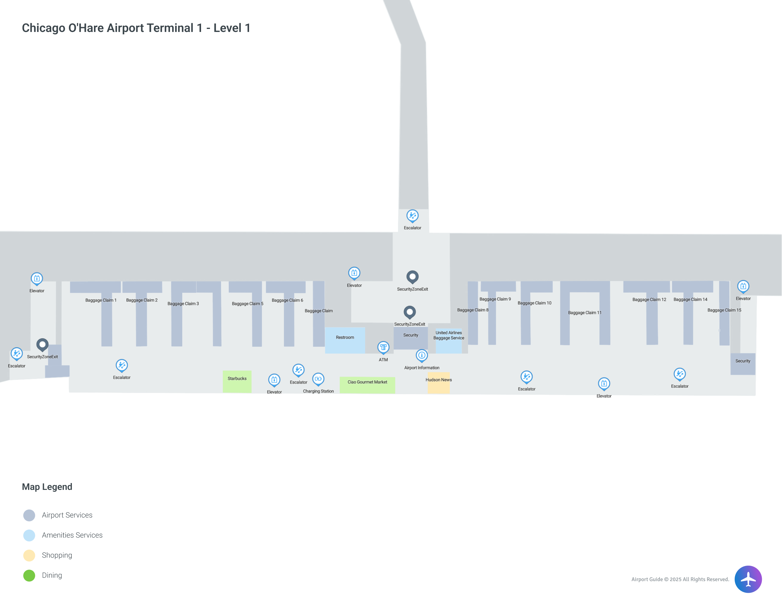 ORD Terminal 1 / Level 1 Map