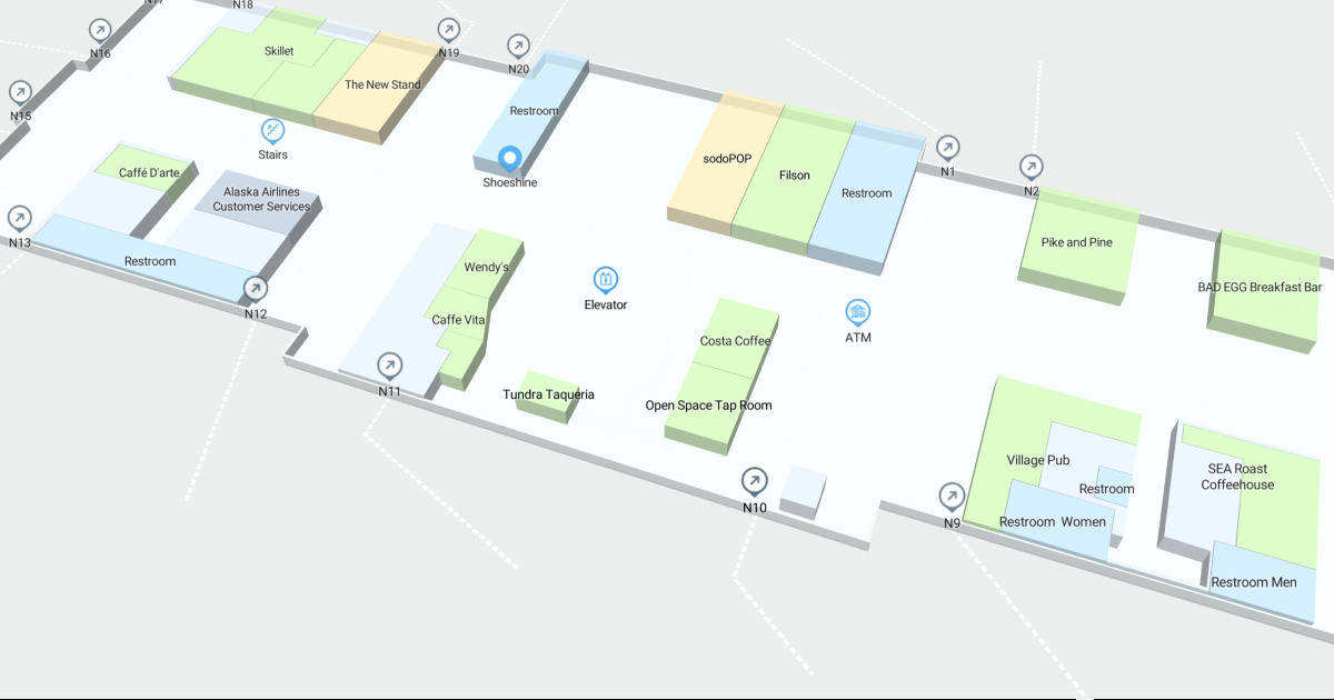 Seattle-Tacoma International Airport Concourse N Map