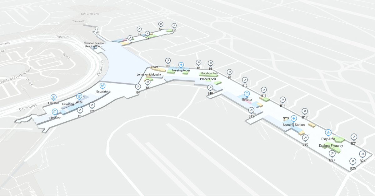 SFO Terminal 1 Level 2 Interactive map